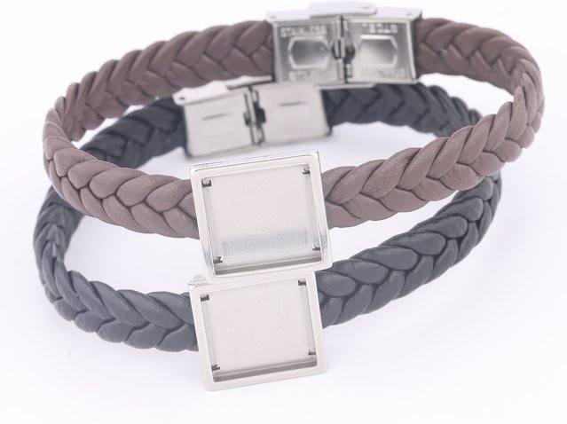 onwear Armband-Basisrohlinge Edelstahl, 15 mm, Silber, Unisex - Bild 1