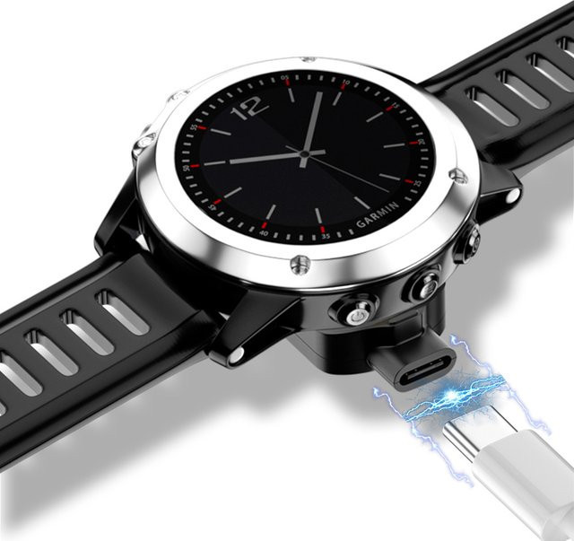 ALLOET 8-Pin zu USB-C Ladeadapter für Garmin MARQ 2 Gen 2 Uhren, Schwarz - Bild 1