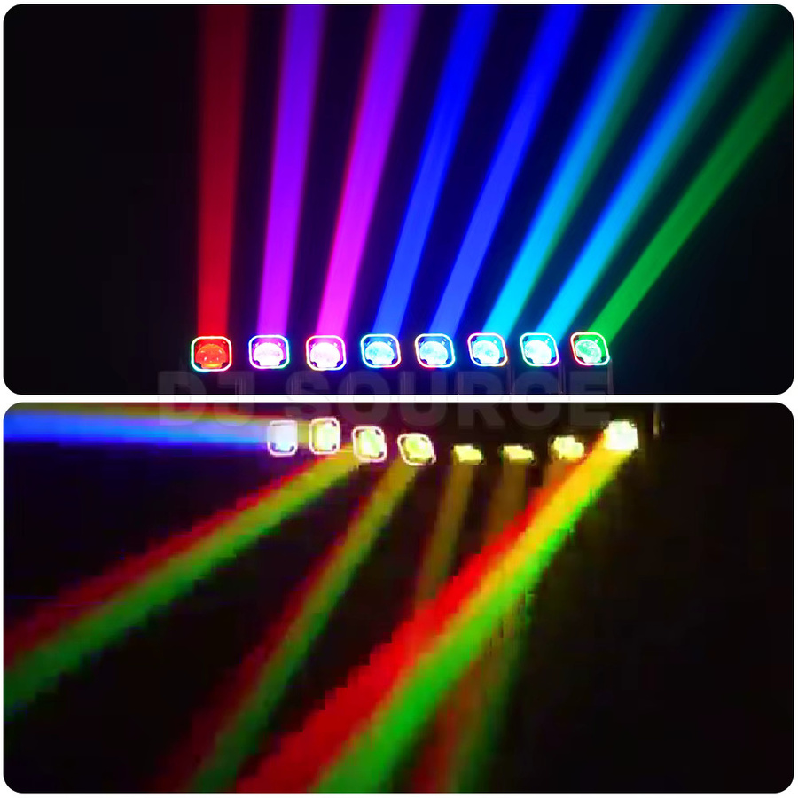 LED 8x40W Beam Moving Bar mit RGB-Ring und Stroboskop-Effekt in Schwarz - Bild 3