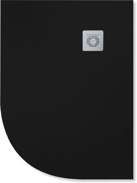 Stano Mineralguss-Duschwanne Curvatia Extra Flach Schwarz mit rechtem Rost B/T: 80 x 100 cm - Bild 1