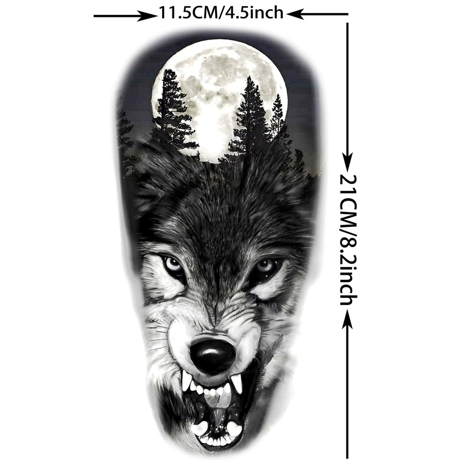 BAOFUL Temporäre Tattoos Coyote Wald Wolf, Unisex - Bild 4