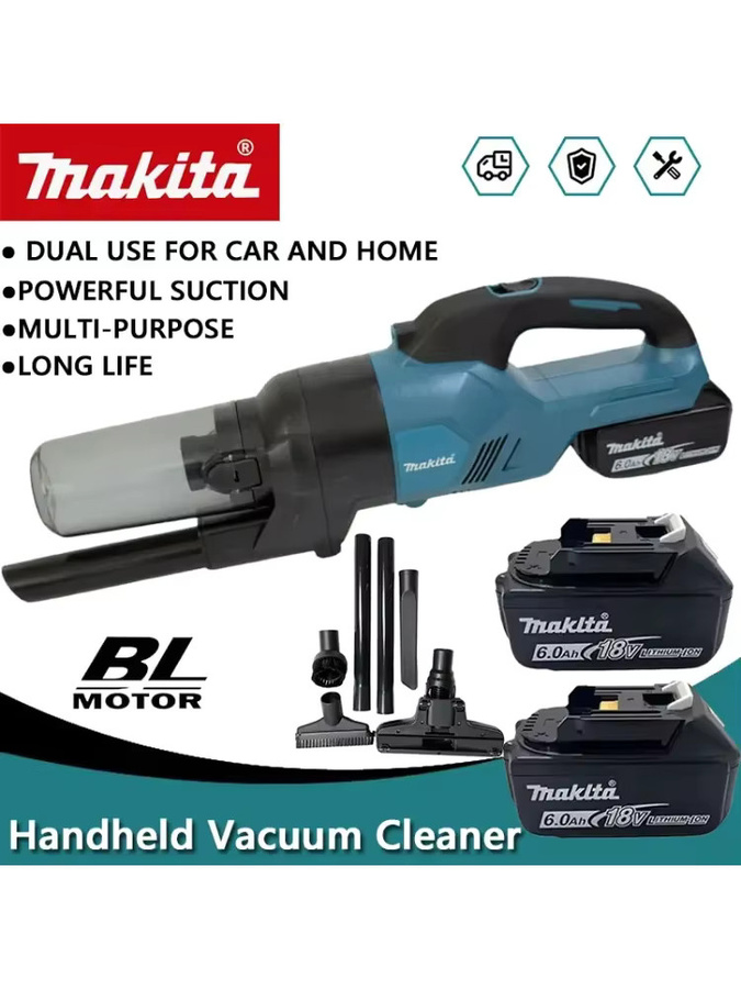 Makita Akku-Handstaubsauger in Blau für Zuhause und das Auto mit Hartboden-Düse - Bild 4