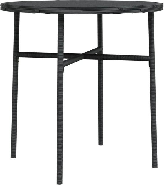 vidaXL Beistelltisch aus PE-Rattan in Schwarz für Garten, Balkon und Terrasse, Durchmesser: 45 cm - Bild 1
