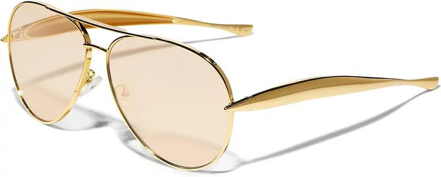 Retro Gold Piloten-Sonnenbrille, Metall, Vollrand, Unisex - Bild 1