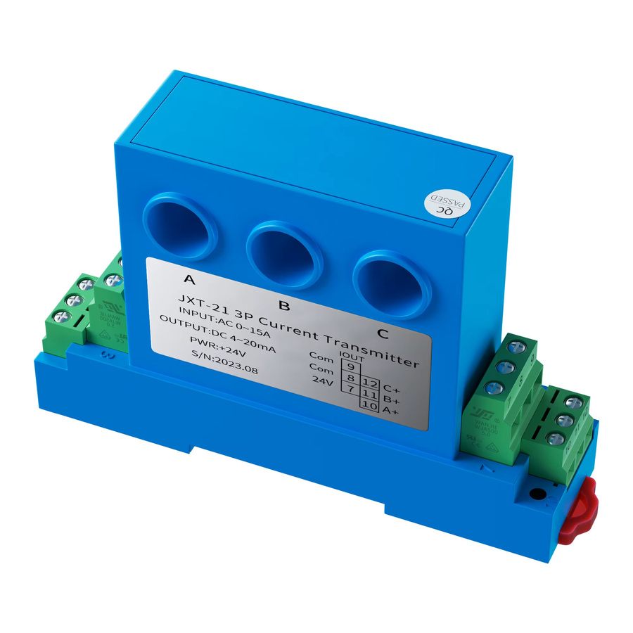 Vadias KXT43I-8 3-Phasen-Wechselstromsensor in Blau mit 4-20 mA, 0-10 V, 0-5 V und RS485 Schnittstellen für Messbereiche von 0-5 A bis 0-50 A - Bild 2