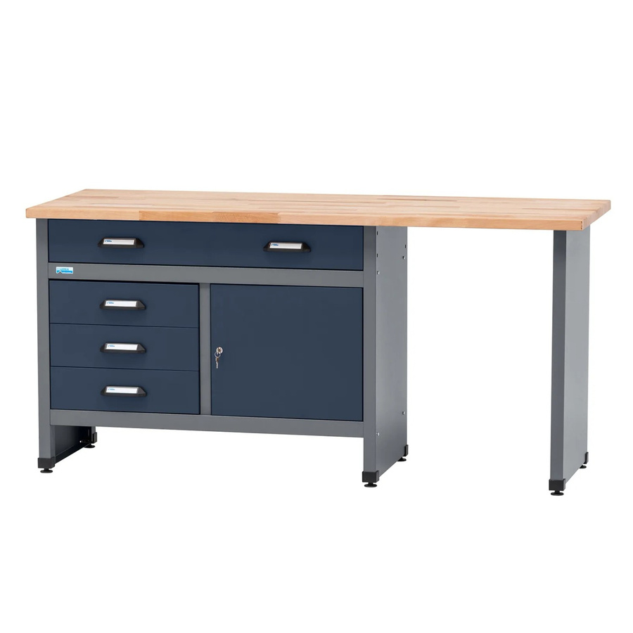 KÜPPER Werkbank mit einer Tür und 4 Schubladen, Blau-Grau, B/T/H: 170 x 84 x 60 cm - Bild 2