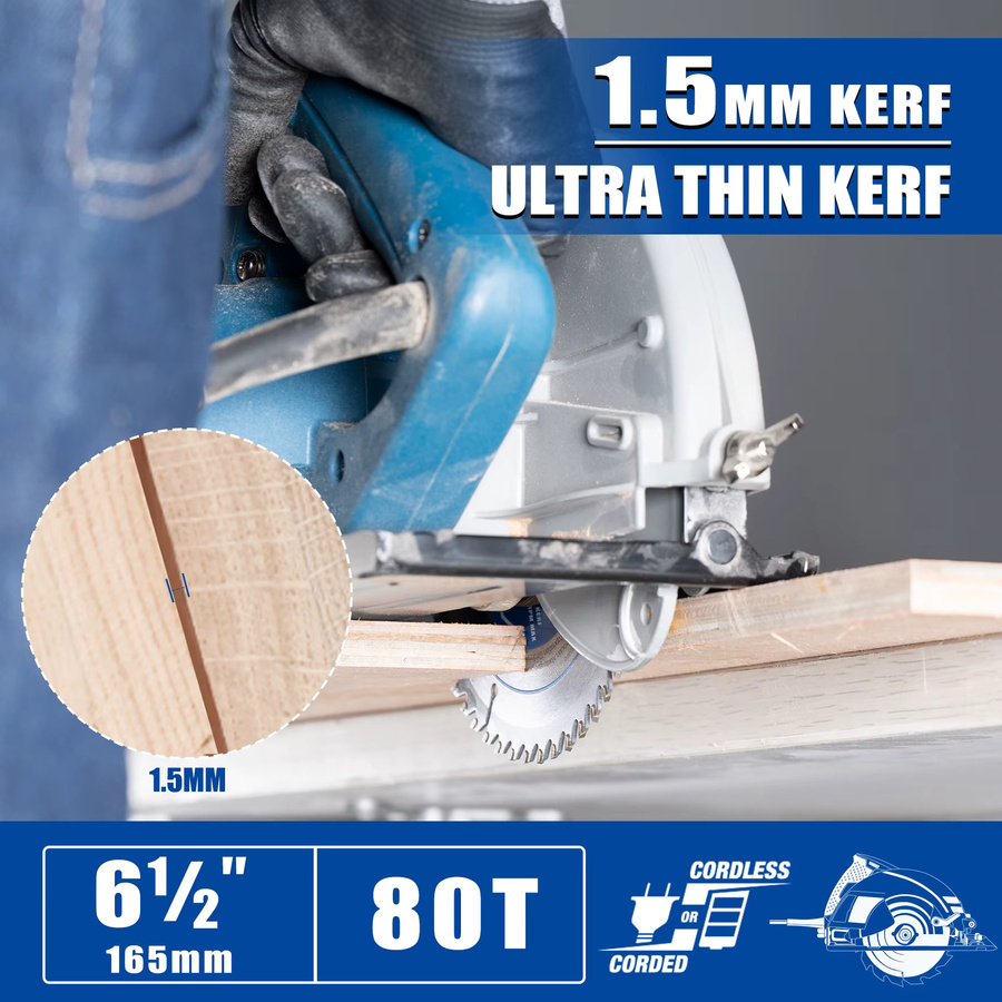 PAYA TCT-Kreissägeblatt für Holz, 165 mm Durchmesser, 80 Zähne, Silber, 20 mm Bohrloch - Bild 4