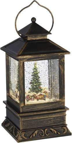 Konstsmide LED Schneelaterne eckig in Braun mit warmweißem Licht, Höhe: 22 cm - Bild 4