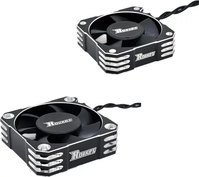 SURPASS HOBBY Lüfter, Metall, Schwarz, 2-teiliges Set - Bild 1