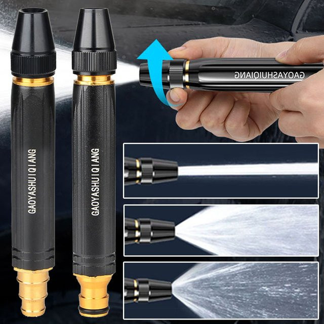 Einstellbare Hochdruck-Auto-Spritzpistole in Schwarz für die Autoreinigung und Gartenbewässerung - Bild 1