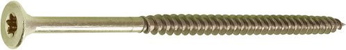 GECCO Spanplattenschrauben Torx aus Stahl in Gold, 200 Stück, Durchmesser: 5 mm, Länge: 100 mm - Bild 1