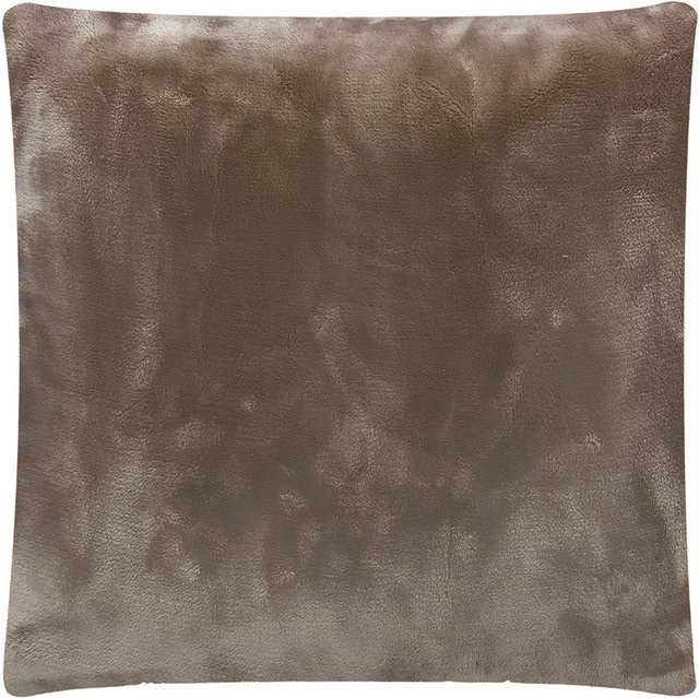 GÖZZE Premium Cashmere-Feeling Dekokissen in Taupe, B/T/H: 50 x 50 x 50 cm - Bild 1