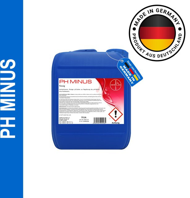 HERRLAN pH Minus Flüssiger pH-Senker zur pH-Regulierung für Pool und Schwimmbad sowie Chlor- und Salzwasseranlagen - Bild 1