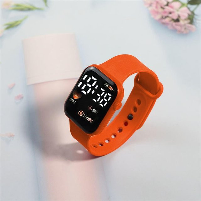 Digitaluhr Kinder, orange, Kunststoff, Textil/NATO - Bild 1