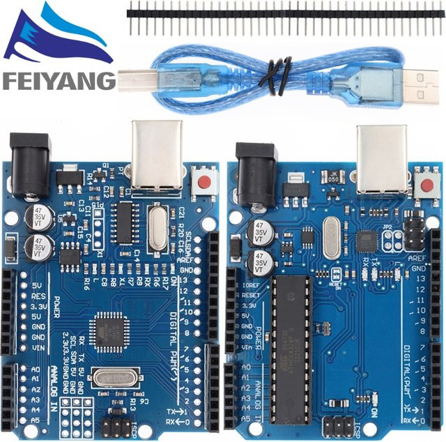 SAMIORE ROBOT UNO R3 Entwicklungsboard ATmega328P mit CH340G und gerader Stiftleiste inklusive Kabel - Bild 1