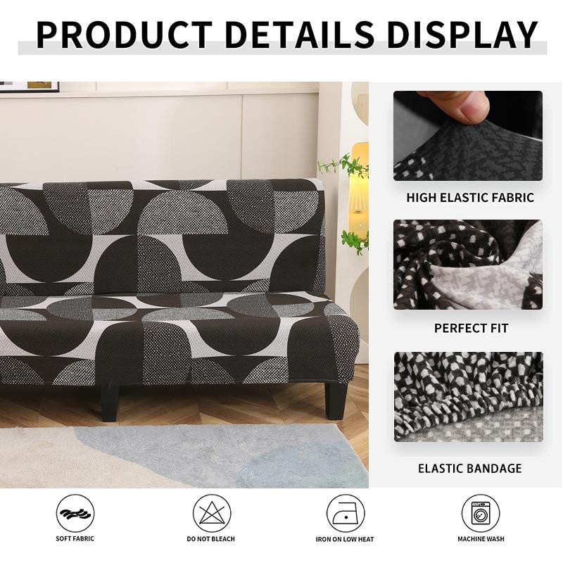 Dehnbarer Sofa-Schlafsofa-Bezug von Yiran bag in Grau mit geometrischem Muster, maschinenwaschbar und rutschfest, passend für 120-145 cm Breite - Bild 2