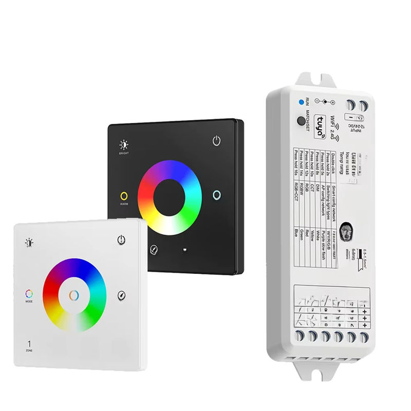TUYA WiFi 5 in 1 LED Controller Kit mit Glas Wand Touch Panel RGBCCT Dimmer für DC 12V 24V - Bild 6