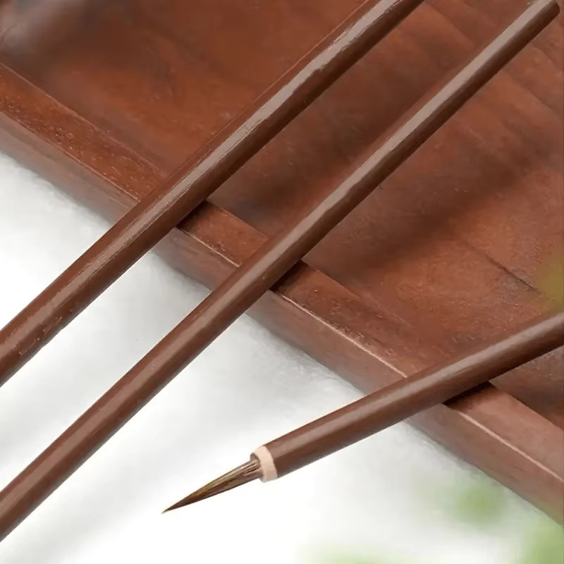 Handgefertigte Kunstpinsel für chinesische Kalligrafie und Präzisionsdesign in Braun aus Holz - Bild 3
