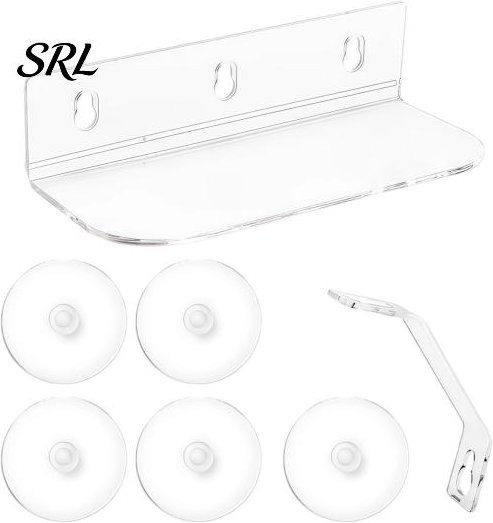 Transparentes Acryl-Pflanzenregal mit Saugnäpfen zur Wandmontage, Schwebendes Display-Regal für Innenräume, Weiß - Bild 1