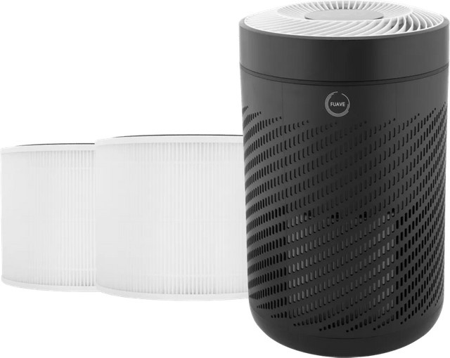 Fuave Comfort Air Luftreiniger in Schwarz mit 2 zusätzlichen HEPA-Filtern und Sleep-Mode - Bild 1