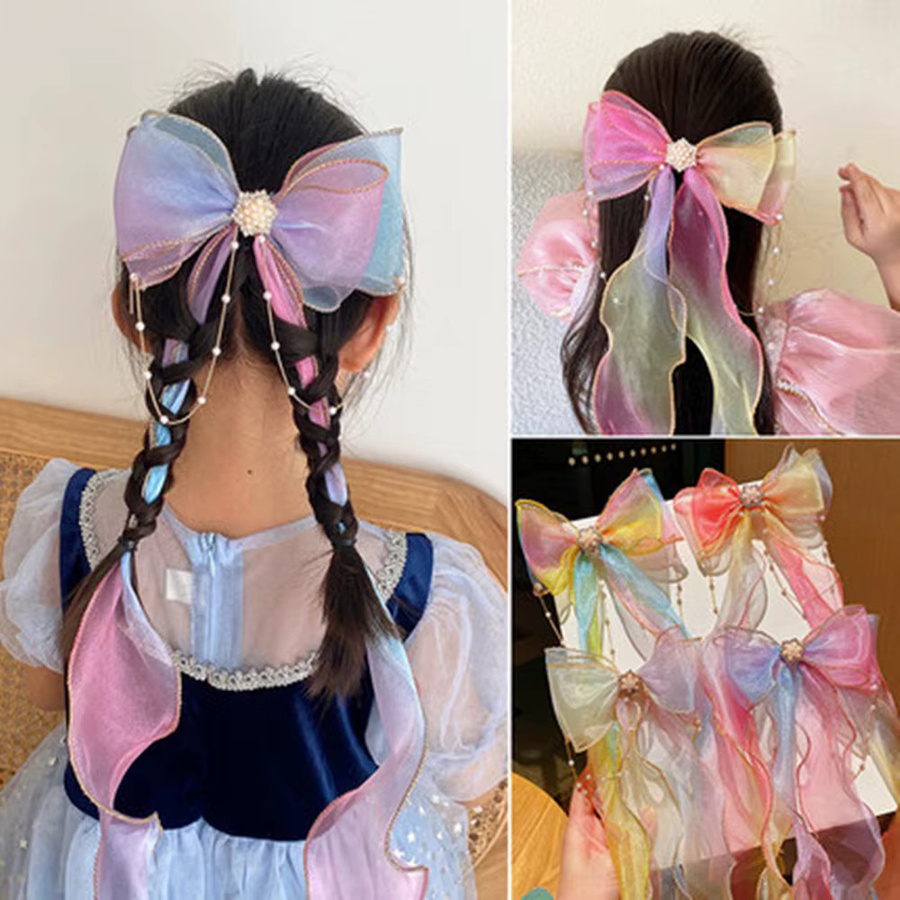 Geflochtenes Stirnband mit Blumenband, Fliege für Mädchen, Kinder - Bild 2