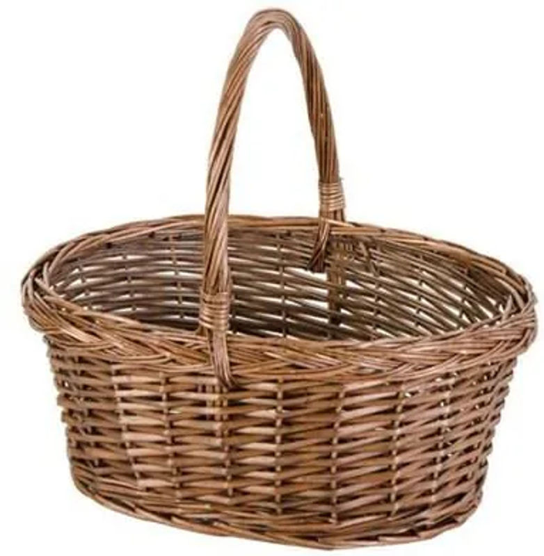 Peragashop Rustikaler Ganzweidekorb aus Rattan und Weidenzweigen in Braun, B: 39 cm, T: 34 cm, H: 28 cm - Bild 1