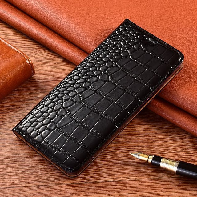 Leder Klapphülle in Schwarz für Samsung Galaxy A35 5G, A55, A54, A53, A52, A51, A72, A70S, A91 - Bild 1