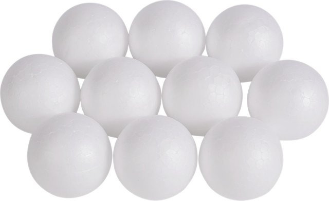 VBS Styroporkugeln in Weiß für Weihnachten, Durchmesser: 5 cm, 10 Stück - Bild 1