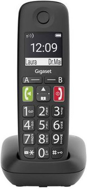 Gigaset E290 Schnurloses DECT Telefon in Schwarz mit großen Tasten, Freisprecheinrichtung und Rufnummernanzeige - Bild 2