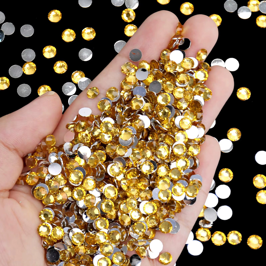 Goldene und silberne Flatback-Harz-Strass-Steine für Bastelarbeiten, DIY-Nagelkunst und Charms-Zubehör - Bild 4