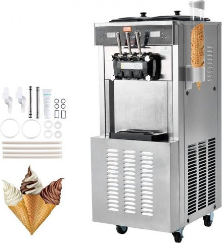VEVOR Soft-Eiswürfelmaschine für 3 Sorten, 1850W Standgerät aus Edelstahl in Silber, 2 x 9L Behälter mit LED-Digitaldisplay und Kühlfunktion für die Nachtnutzung - Bild 1