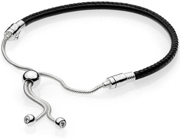 YIRAN Jewelry Armband, 925 Sterling Silber, Rosa Lederseil, Damen, 16cm - Bild 1