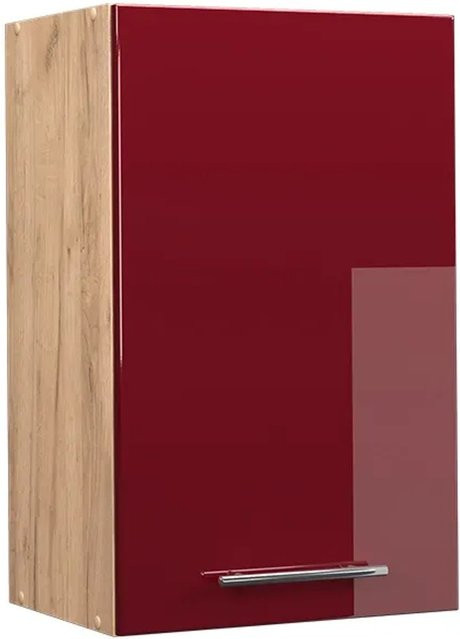 Vicco Hängeschrank Fame-Line Küchenschrank in Eiche Rot Bordeaux Hochglanz mit Softclose-Scharnieren und Einlegeboden, Breite: 45 cm - Bild 2