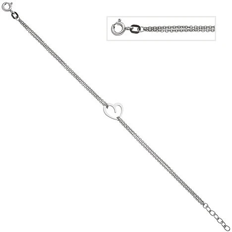 Colfem Armband, Herz, 925 Sterling Silber, 19 cm - Bild 1
