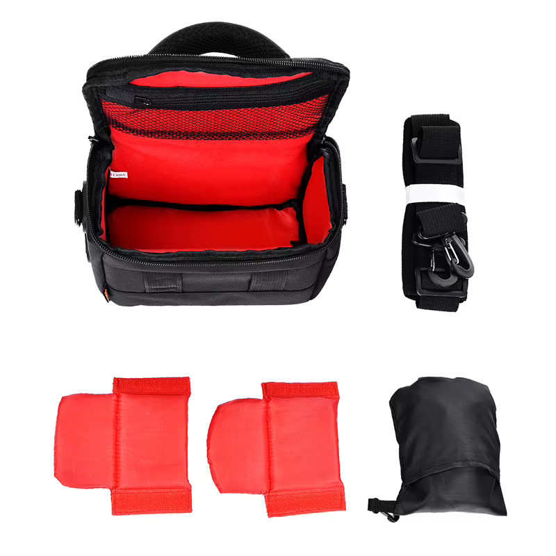 Fosoto Professionelle DSLR Fotokamera Tasche Wasserdichte Schultertasche in Schwarz für Canon Nikon Sony und Powershot HS - Bild 6