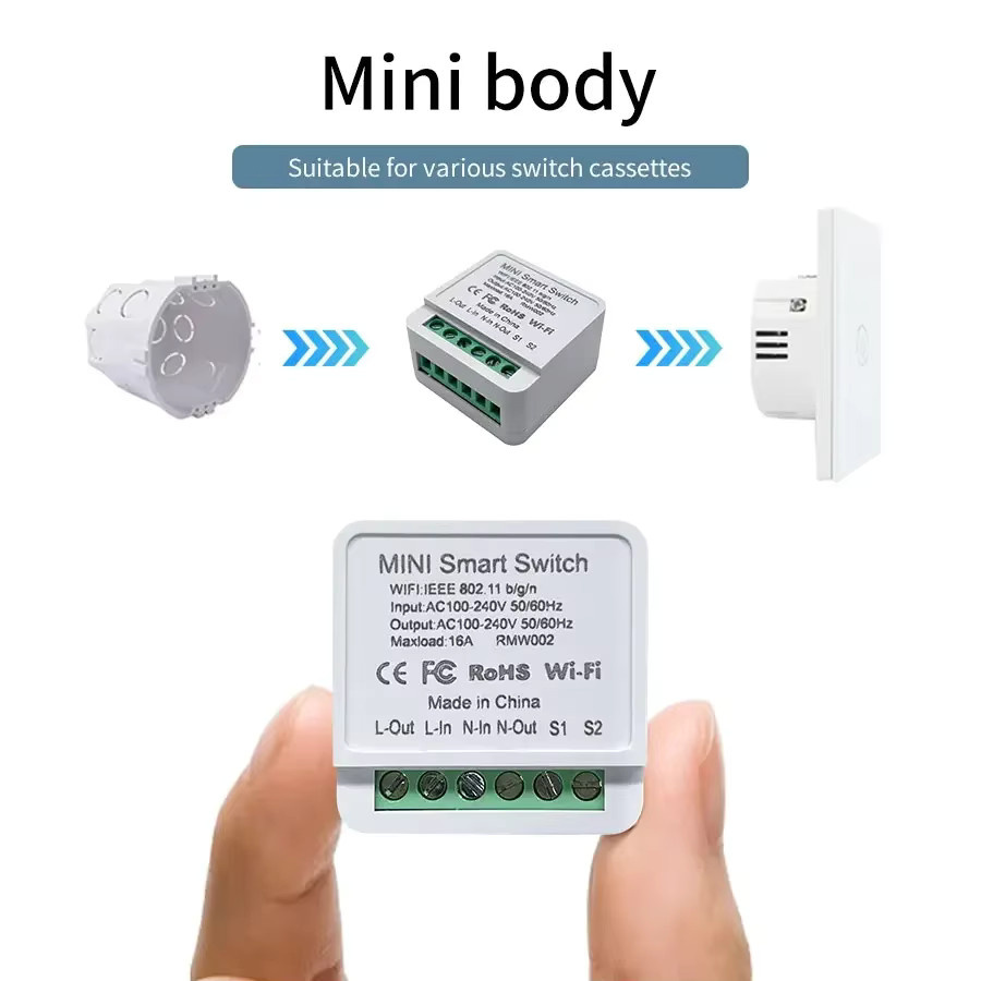 GGBEE WiFi Smart Lichtschalter Cozylife App Remote Modul in Weiß mit 2-Wege-Relais und Sprachsteuerung für Alexa und Google Home - Bild 5