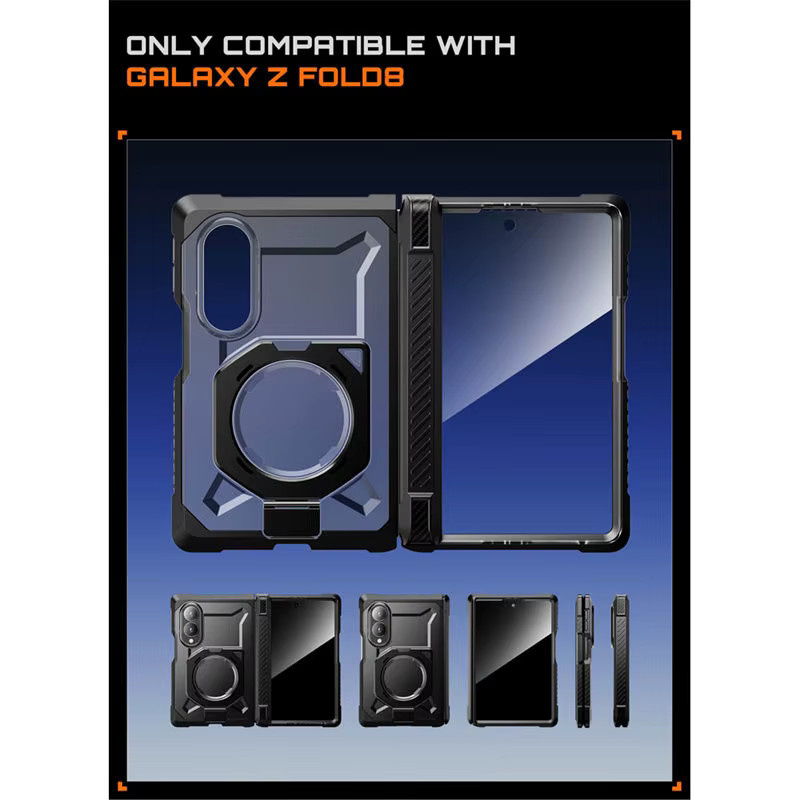 SUPCASE UB Grip Handyhülle für Samsung Galaxy Z Fold 8 in Schwarz mit integriertem Displayschutz - Bild 1