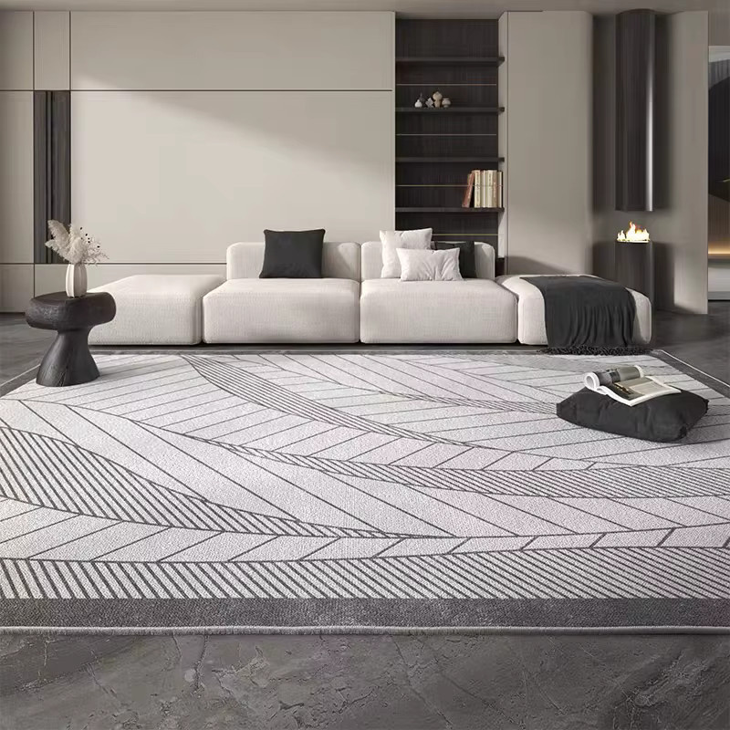 VIKAMA Wohnzimmerteppich in Grau, minimalistisches Design, waschbar, Breite: 120 cm, Tiefe: 80 cm - Bild 2