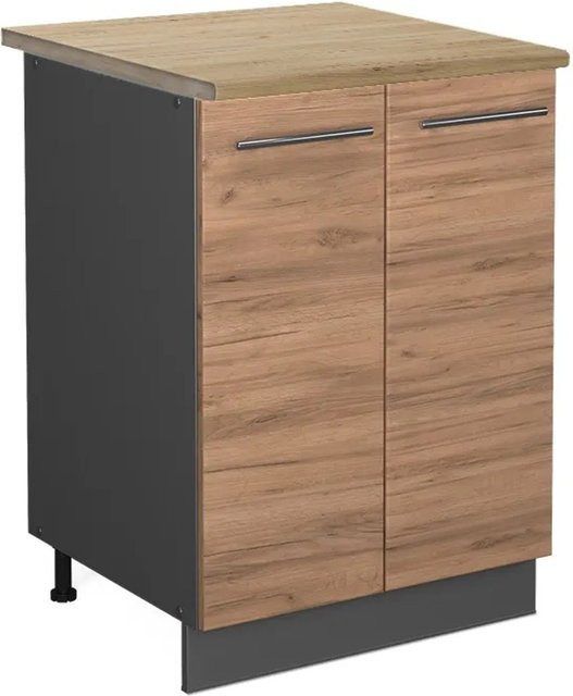 Vicco Küchenunterschrank Fame-Line Goldkraft Eiche/Anthrazit mit Soft-Close-Türen B/T/H: 60 x 29,23 x 82 cm - Bild 1
