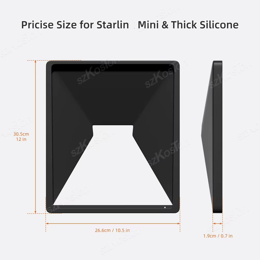 SZKOSTON Silikon-Schutzhülle für Starlink Mini in Schwarz, Stoßfest und Oxidationsgeschützt - Bild 3