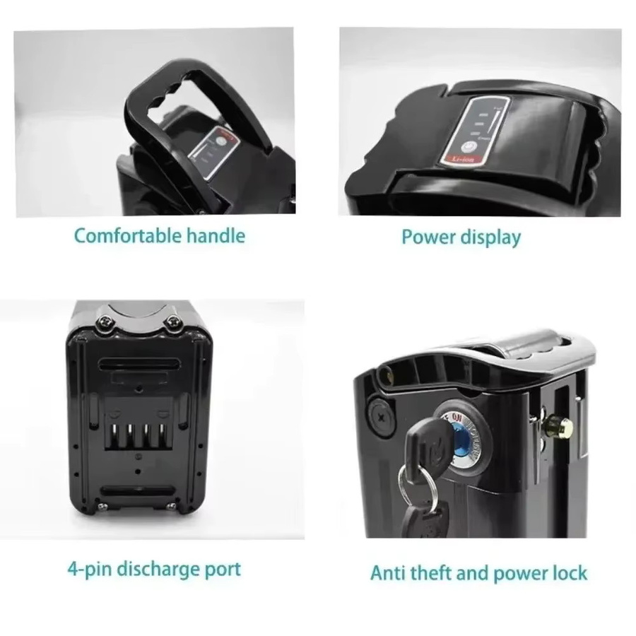 Aleaivy Silverfish Li-Ionen-Akku 36V/48V 20Ah in Schwarz mit integriertem BMS, kompatibel mit 250W–1000W Bafang-Motoren für Falt-E-Bikes - Bild 6