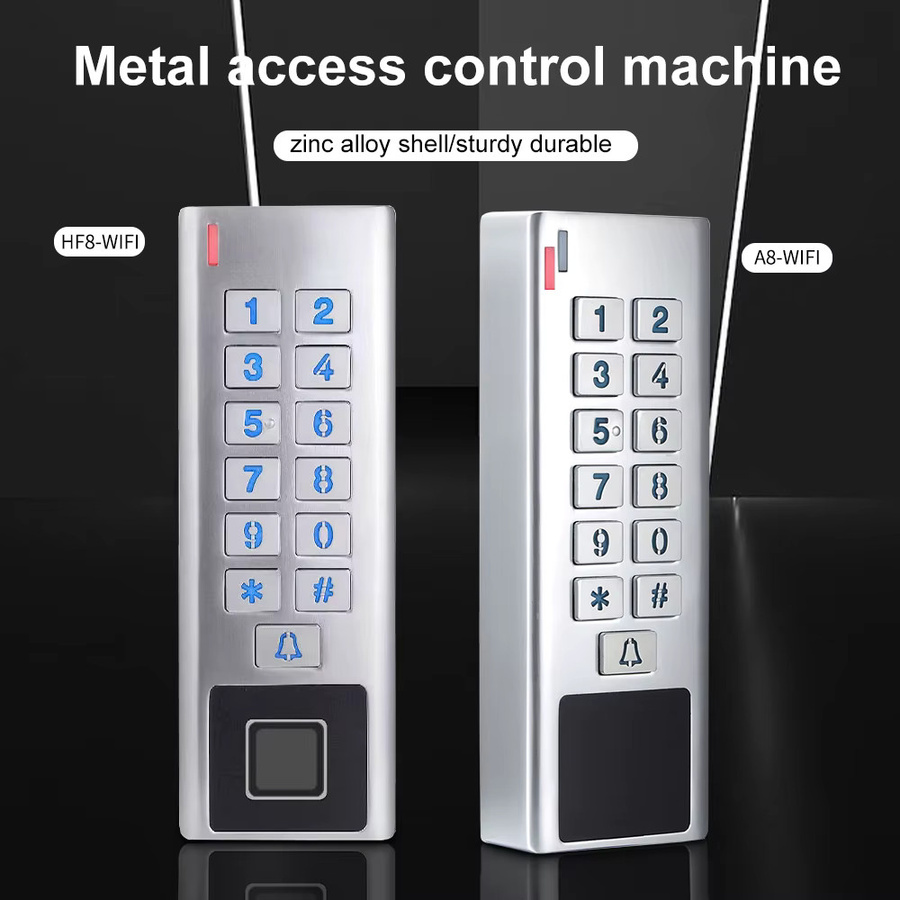 Asia-Teco Intelligentes Zugangskontrollsystem für den Außenbereich mit Fingerabdruck, RFID, Passwort und Tuya-App Unterstützung in Silber - Bild 2