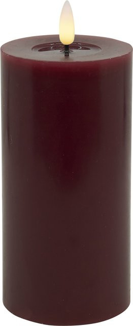 LED Stumpenkerze BASIC in Lila mit Timer und Echtwachs, Höhe: 15,0 cm, Breite: 7,5 cm, Tiefe: 7,5 cm - Bild 1