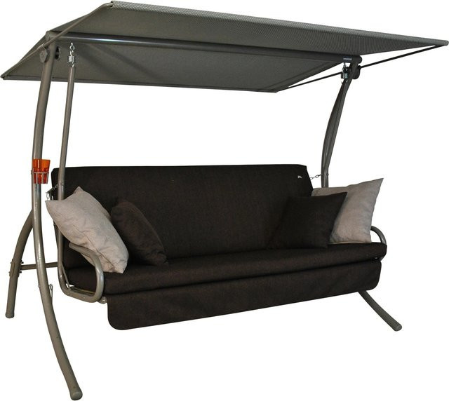 Angerer Freizeitmöbel Hollywoodschaukel Drift Smart 3-Sitzer mit Liegefunktion und Auflagen in Coffee/Braun, B/T/H: 240 x 160 x 145 cm - Bild 1