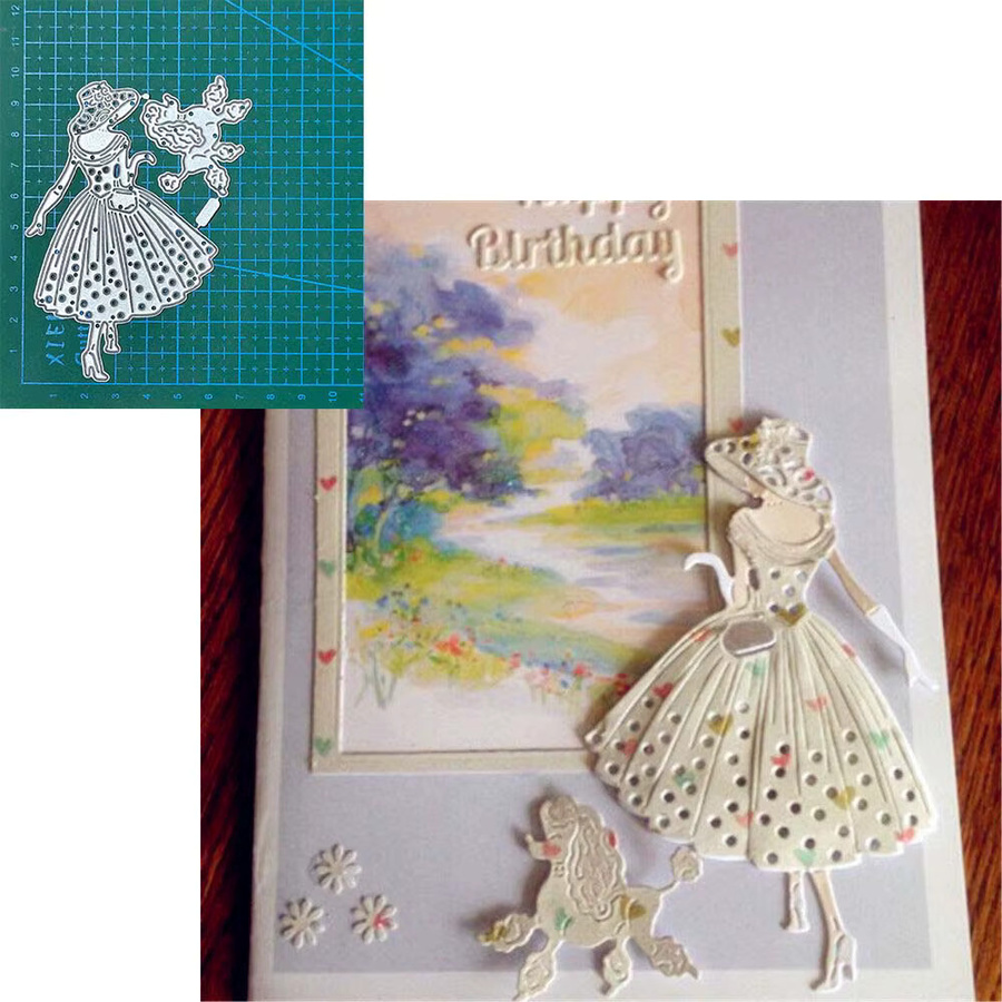 Metall Stanzform Kleid in Silber für Scrapbooking und Papierhandwerk - Bild 2