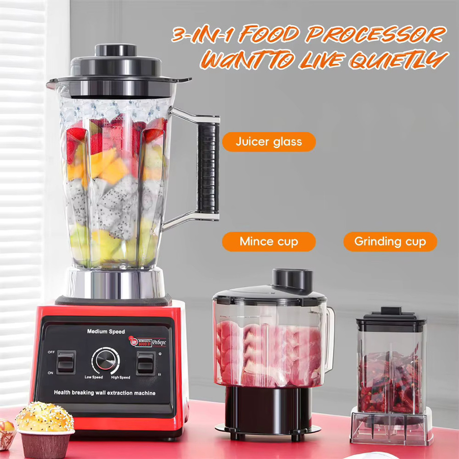 Vremota 3-in-1 Hochleistungs-Gewerblicher Elektromixer 9500W mit 5L und 0,5L Behältern aus Kunststoff für Smoothies, Säfte und Eis - Bild 2