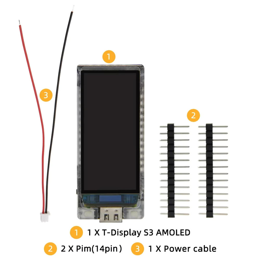 Lilygo T-Display-S3 AMOLED ESP32-S3 Entwicklungsboard mit 1,91 Zoll RM67162 Display, WiFi und Bluetooth 5.0 - Bild 3