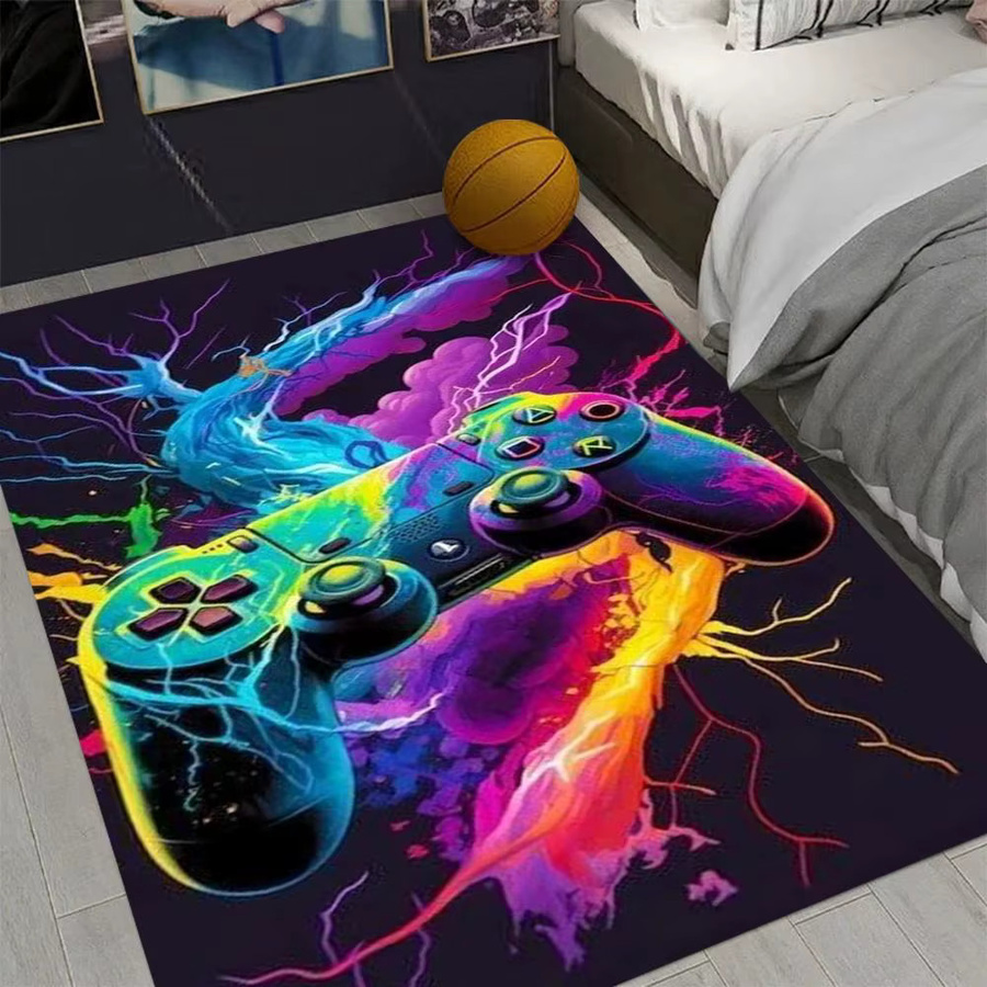 VIKAMA Gaming-Teppich mit Gamepad-Muster, maschinenwaschbar, Mehrfarbig, B/T: 160 x 80 cm - Bild 1