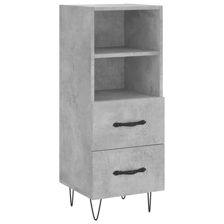 vidaXL Sideboard modern in Betongrau aus Holzwerkstoff und Metall, B/T/H: 34,5 x 34,5 x 90 cm - Bild 2