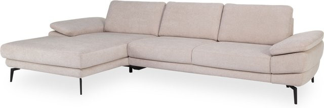 Polsterecke Mondo Civita in L-Form mit Stoffbezug und Kaltform, Farben: Sand, Schwarz, Beige, B/T/H: 323 x 180 x 70 cm - Bild 1